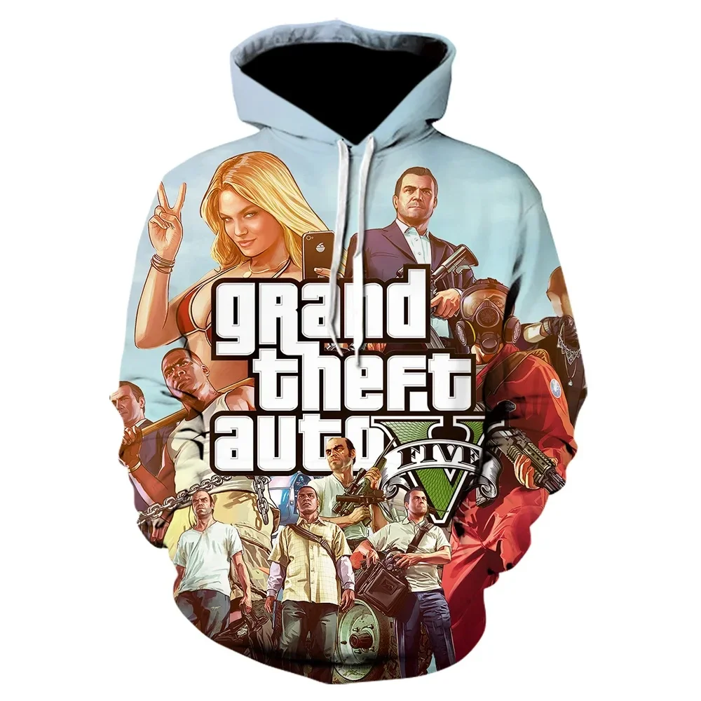 2024 Grand Theft Auto GTA 5 Game 3D Print Women/Men Hoodie Streetwear Hip Hop Sweatshirts Pullover Kids Hooded Unisex Clothing