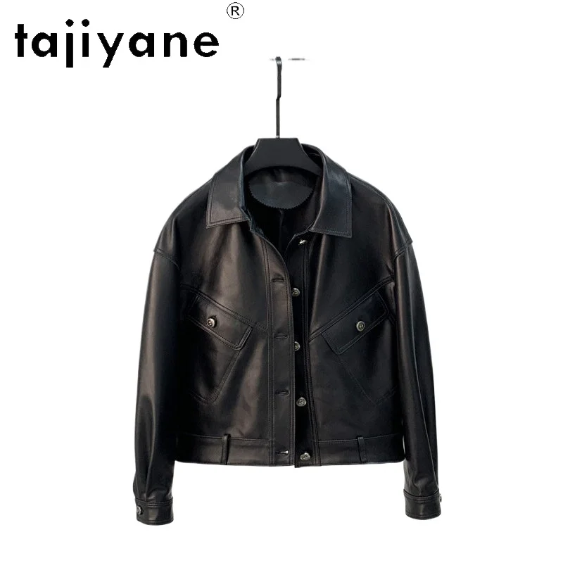 

TAJIYANE Genuine Sheepskin Leather Jacket Woman Casual Short Autumn Coat Fashion Motorcycle Jackets Women Clothing 2026 chaqueta