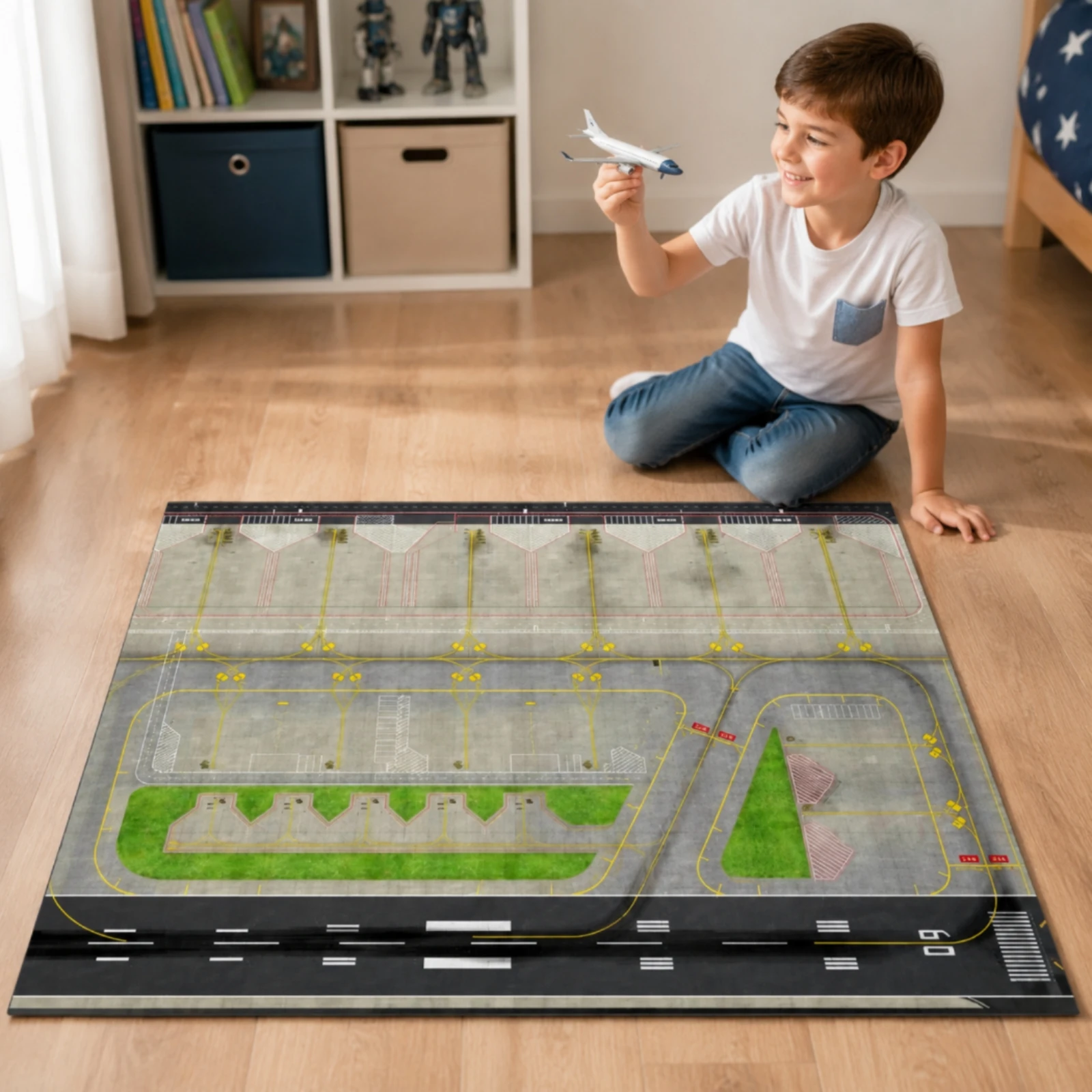 Airport Scene Board Realistic Airport Diorama Base Model Framed Printed for Collectors, Aircraft Displays