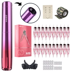 Mast Y22 Wireless Tattoo Machine Kit 2 Modus Augenbrauen Lippen Permanent Make-up Stift Set 20 stücke Dragon hawk Wjx 1rl Patronen nadeln