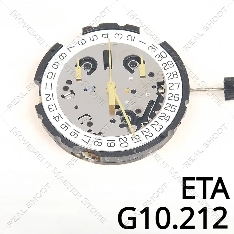 Original Swiss ETA G10.212 V8 Quartz Movement Date At 4  6Hands G10211 New Watch Movement Replacement Parts