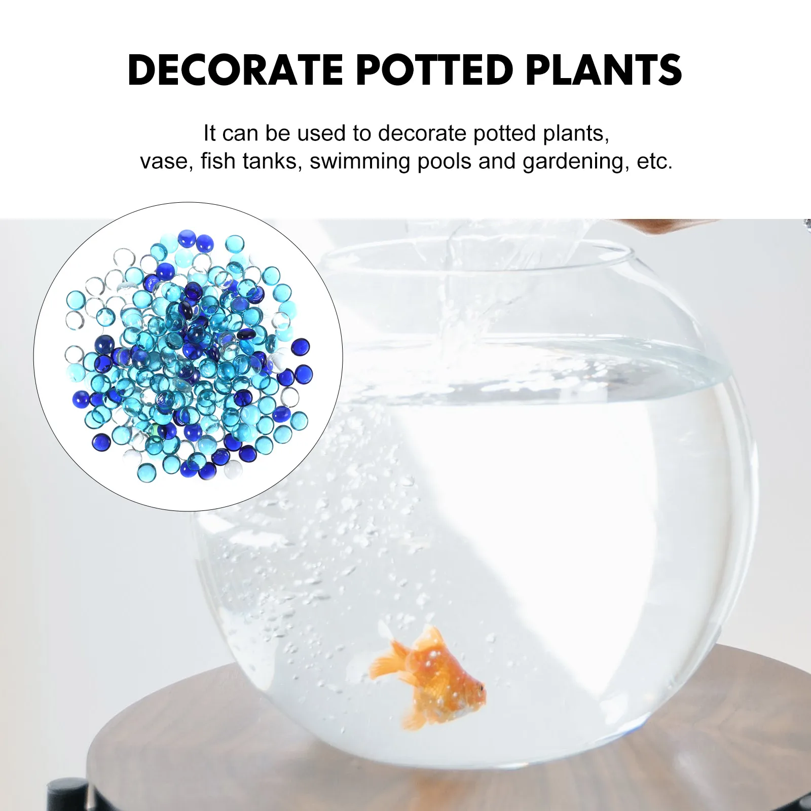 

Crystal Glass Flat Beads 1Kg Multicolored Aquarium Fish Tank Decorations Safe Materials Reusable Stones L scaping naments Glass