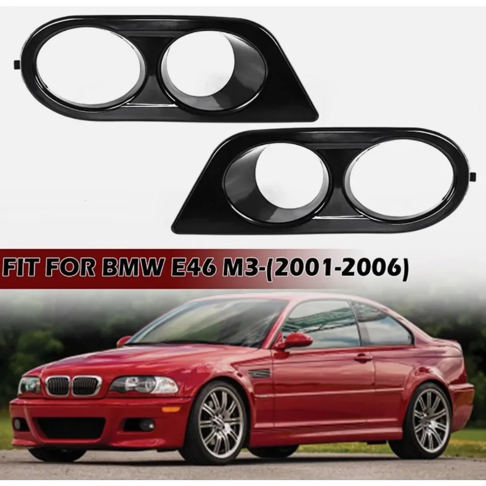 For BMW 3 Series E46 M3 2001 2002 2003 2004 2005 2006 51112695255 Double-hole Fog Light Frame Lower Net Front Fog Light Frame view 2