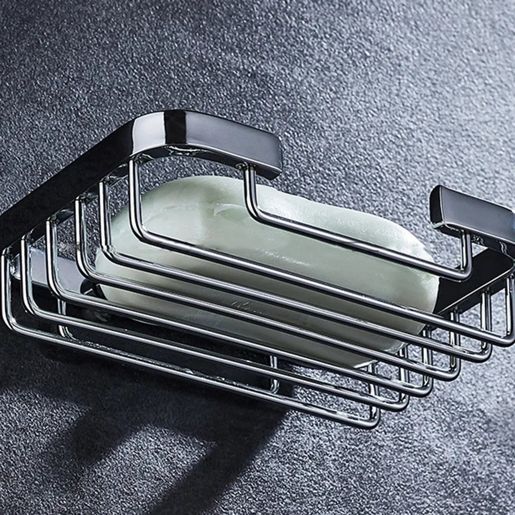 

Modern Stainless Steel Soap Box Wall Mounted Soap Dish Holder Anti Slip Rust Proof Bathroom Shower Organizer Compact Size