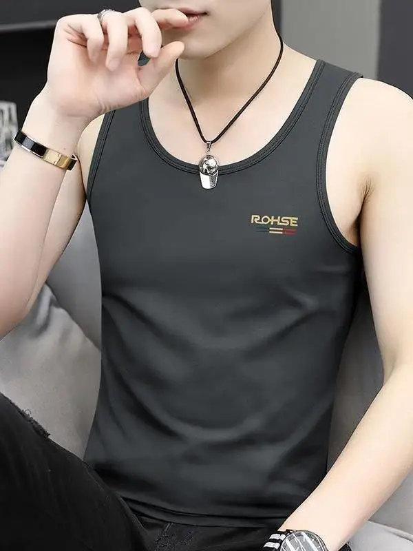 

Pierre Cardin Men's Svel Ice Silk Vest Breathable Fitn Tank Top round Ne Moisture ng Thin Summer Sportswear