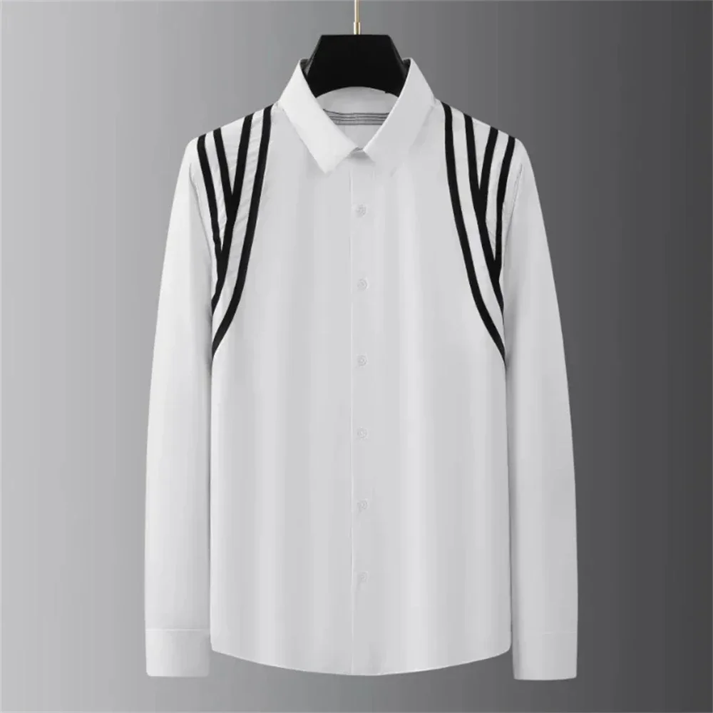 

Basic Shirt Men's Long-sleeved Casual Shirt Fashion Trend High-end Plus Size Men's Clothing S-5XL funny shirt camisas masculino