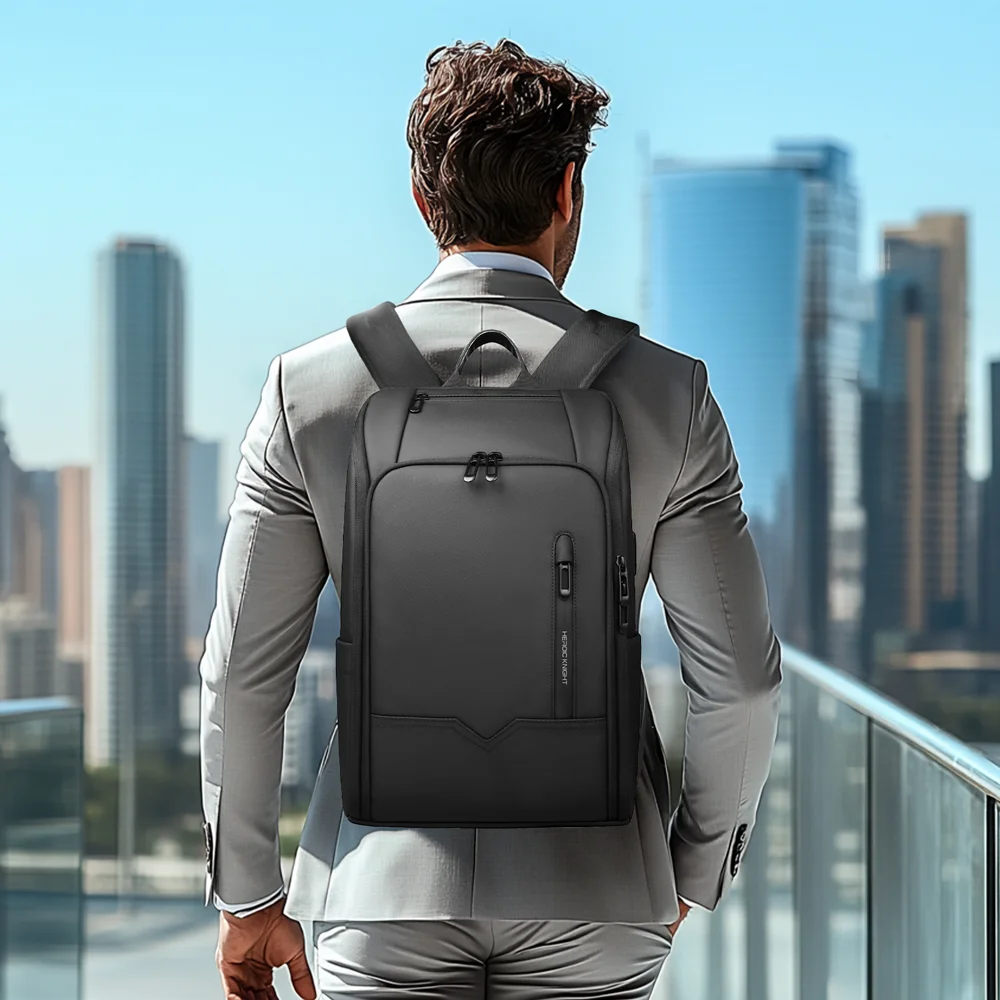 香港大容量ビジネスバックパック メンズ 防水 盗難防止 旅行バックパック 15.6インチ ノートパソコンバックパック USB付き カジュアルリュックサック