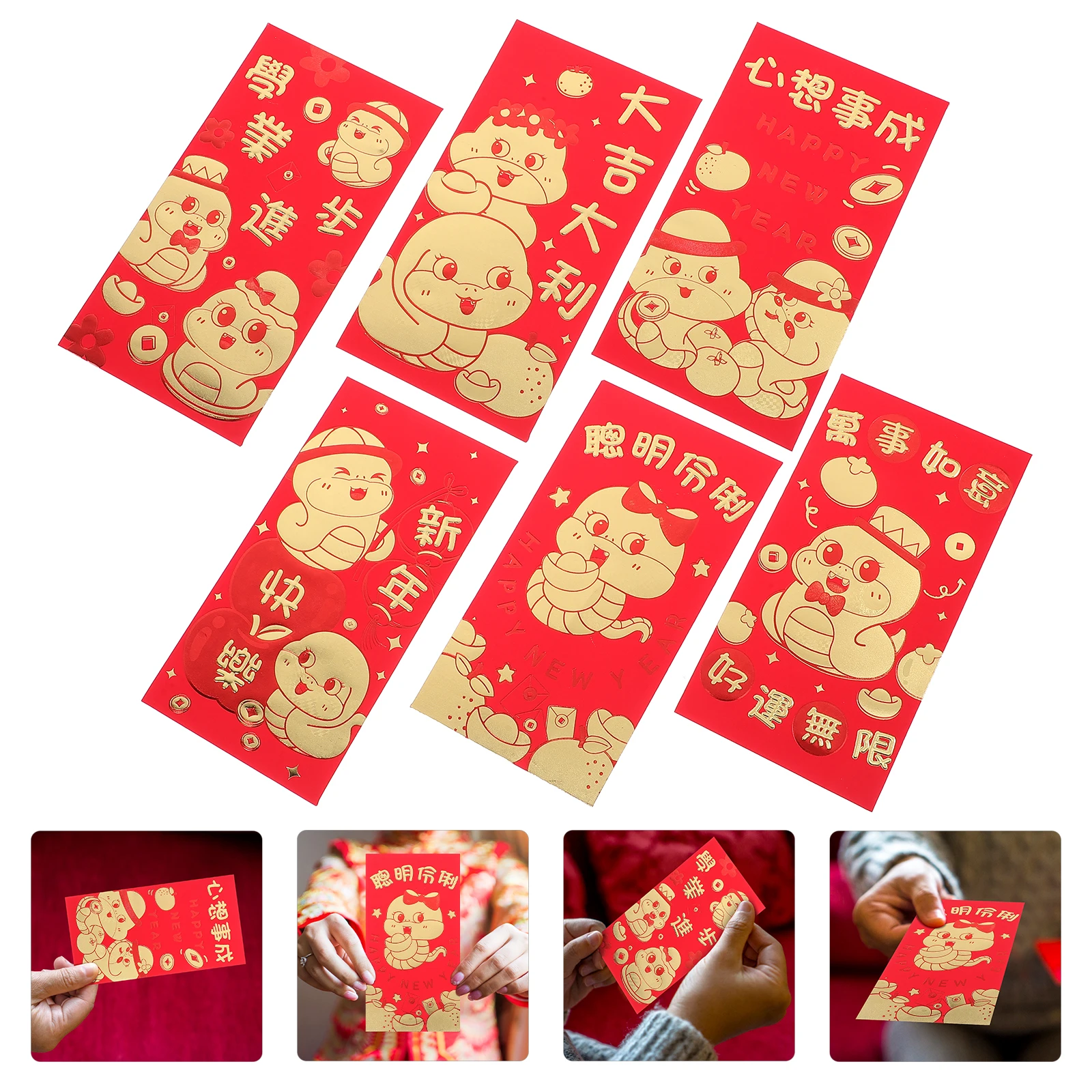 

24Pcs Cartoon Envelopes Chinese New Year Money Envelopes Lunar New Year Traditional Decorations Cash Envelope