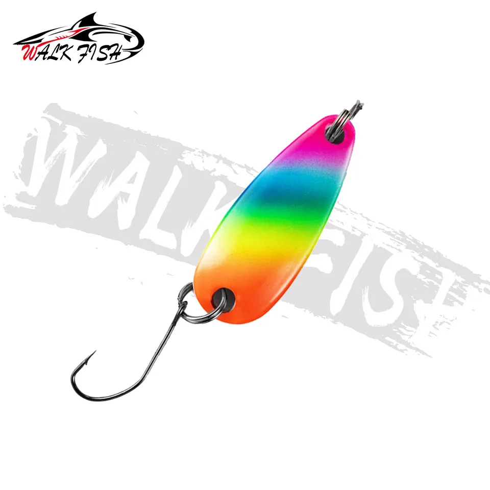 WALK FISH New 6PCS/Lot 2.8cm 3g Fishing-Spoon Lure Metal Bait Blade Spinner Trout Lure Artificial Pesca Fishing Tackle