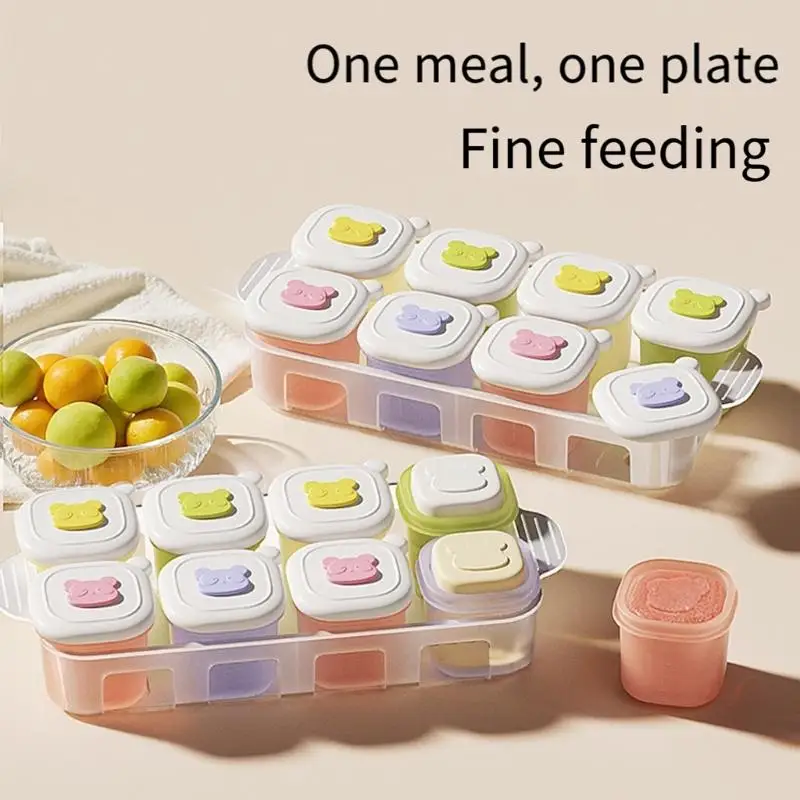 U13F علب تخزين أغذية الأطفال غير المنفذة أقسام منفصلة لتجميد حساء الخضار المهروسة