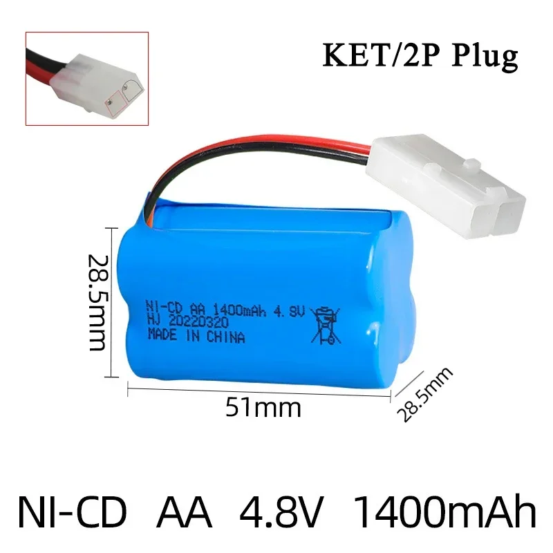 4.8V 1400mAh RC Auto Batterij Vrachtwagens Speelgoed Oplaadbare Batterijen AA NI-CD Batterij Voor Rc Speelgoed Auto's Tanks Robots Guns Boten