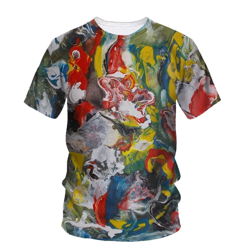 

Fashion Abstract Doodle T-shirts For Men Summer Trend Short Sleeve Colorful 3D Printed T Shirt Cool Streetwear Hip Hop Tees Tops