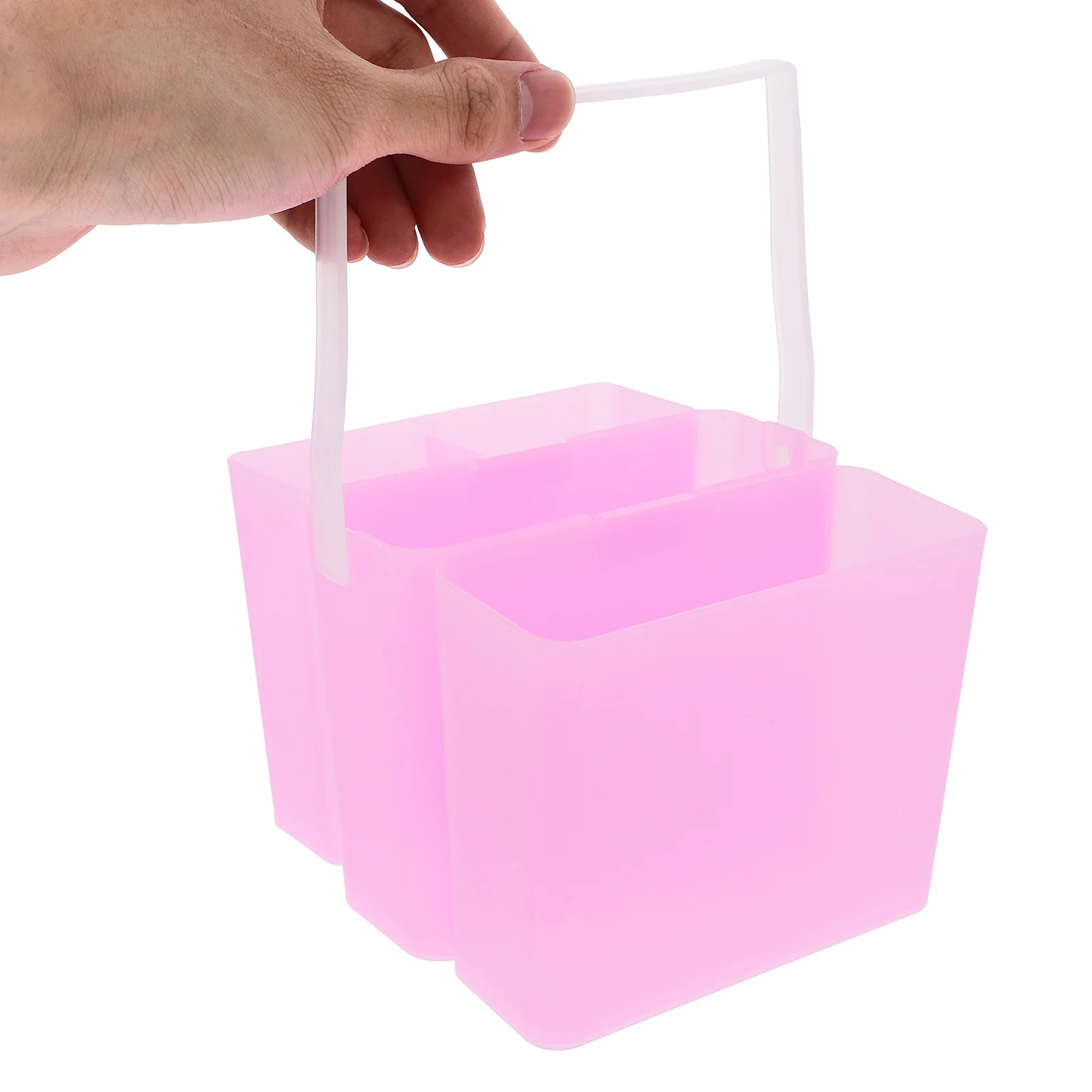 Ведро для мытья кистей 3-в-1, розовая портативная шайба для кистей для акварели, акрилового масла, компактная квадратная ручка, художественная краска