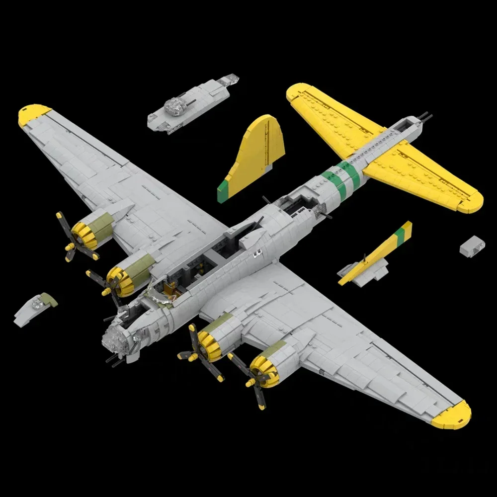 Serie spaziale Boeings B-17 Fortezza volante Building Blocks MOC Aviazione Aereo da trasporto Aerei Modello di assemblaggio Puzzle Giocattolo Regalo