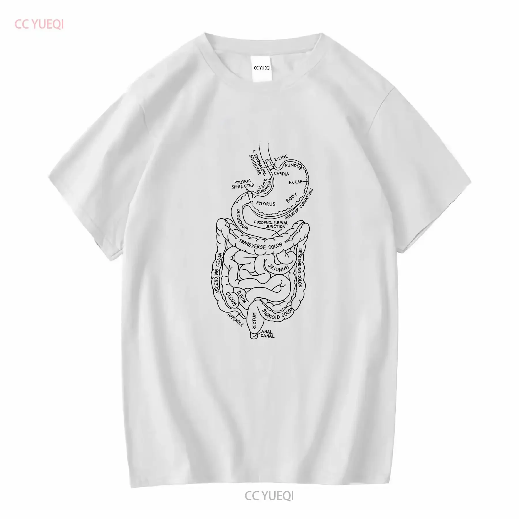 GI TracT T Shirt Digestive Anatomy Gastroenterology Gastroparesis IBD Medical long or short sleeves vintage Washed Stretched