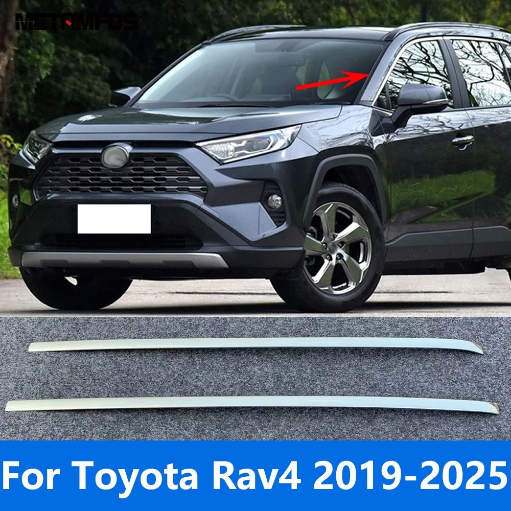 Accessories For Toyota Rav4 Rav 4 2019-2024 2025 Front Window Strip Molding Trim Windshield Windscreen Moulding Trim Car Styling