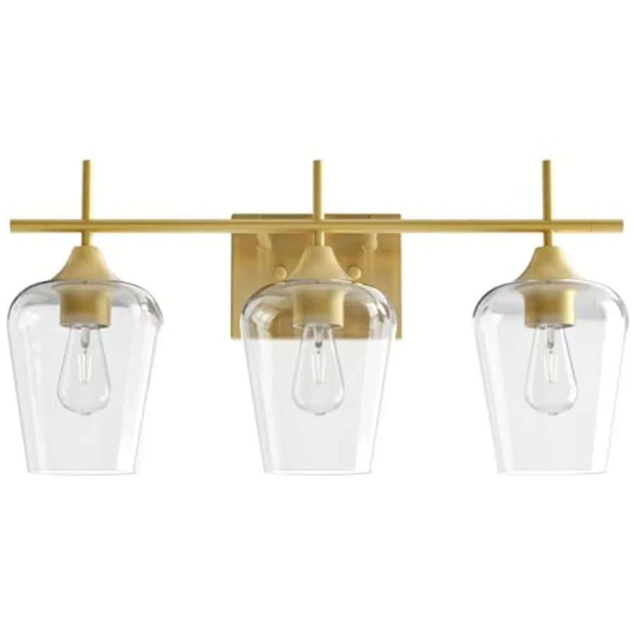 

Bathroom Vanity Light, 3 Light Bathroom Light Fixture Over Mirror, Bathroom Wall Lamp with Clear Glass, Modern Vanity Lighting