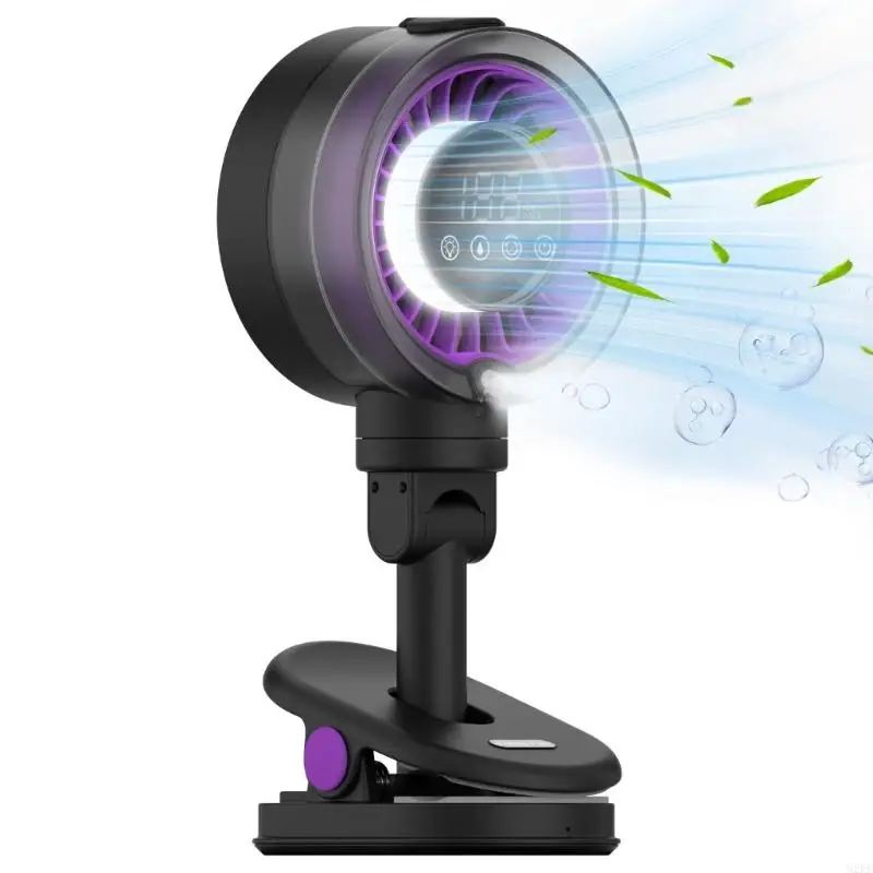 multipurpose-clip-on-fan-with-rechargeable-battery-and-misting-function