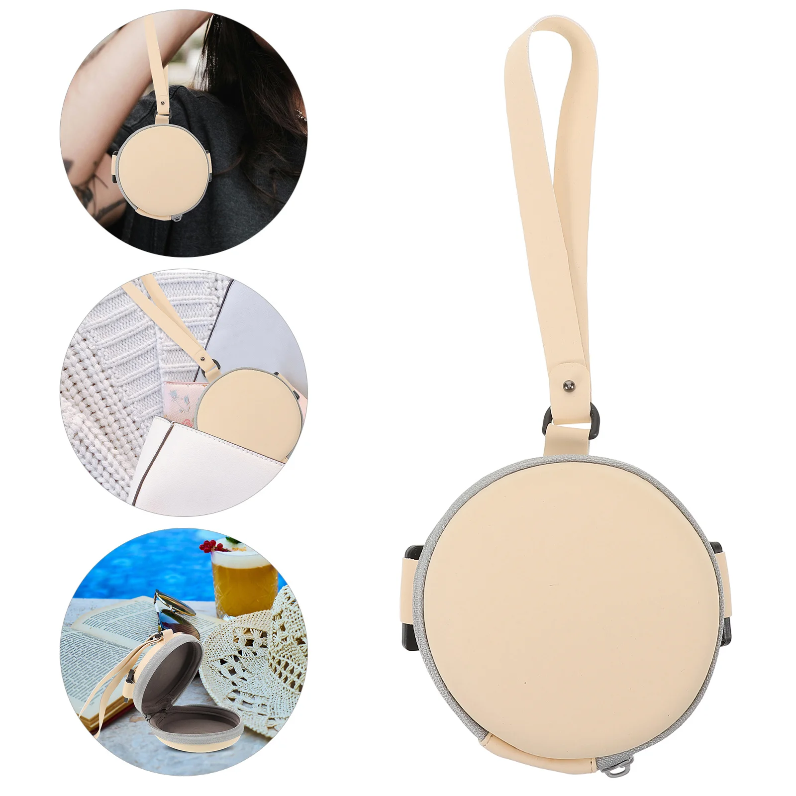 

Foldable Round Sunglass Case Hard Protective Glasses Storage Box Lightweight Portable Travel Organizer Sunglasses Holder