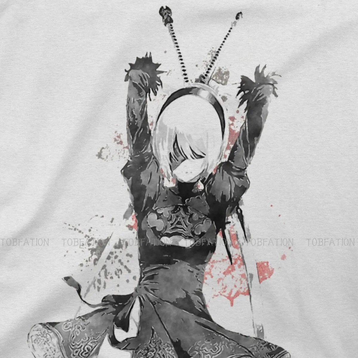 2B Nier Replicant Automata T Shirt Vintage Gothic Big size Crewneck TShirt Top sell  Harajuku Men\'s Clothing