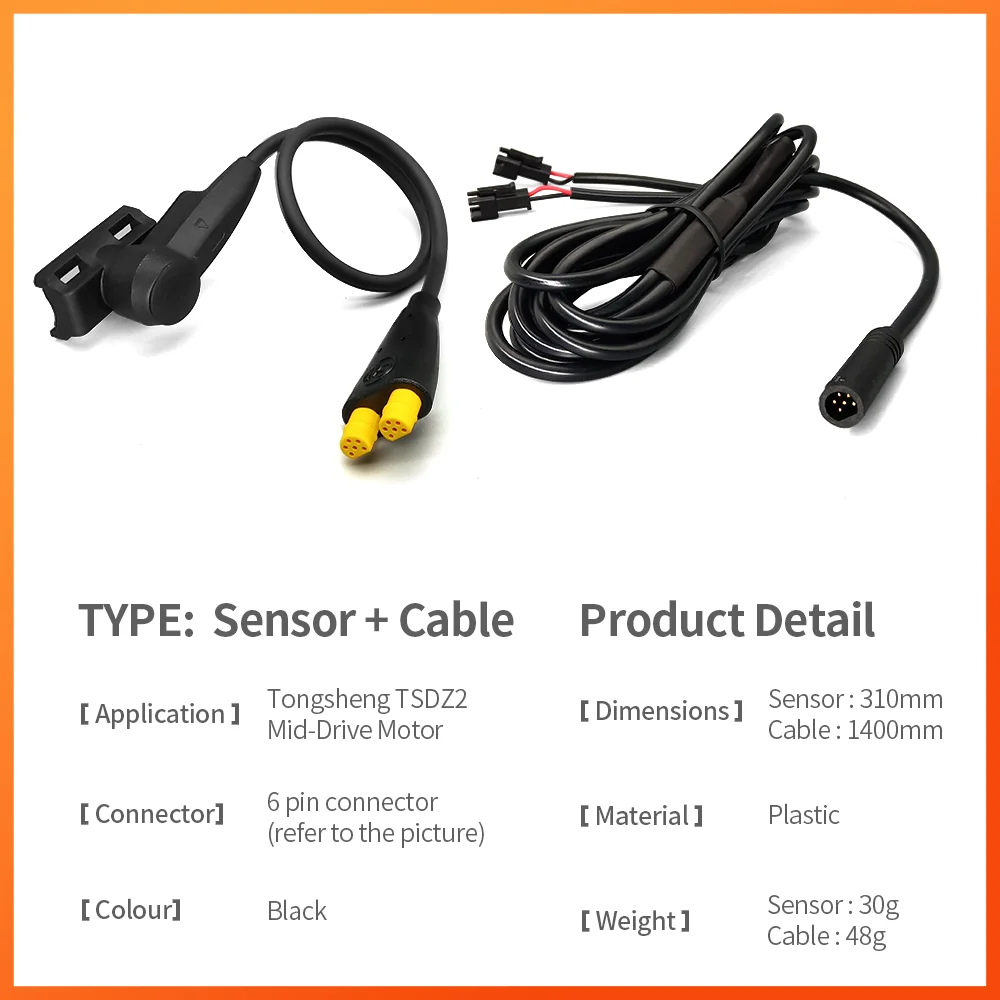 Tongsheng Electric Bicycle Speed Sensor E-Bike For TSDZ2 Black Replace Spare EBike Parts Accessories