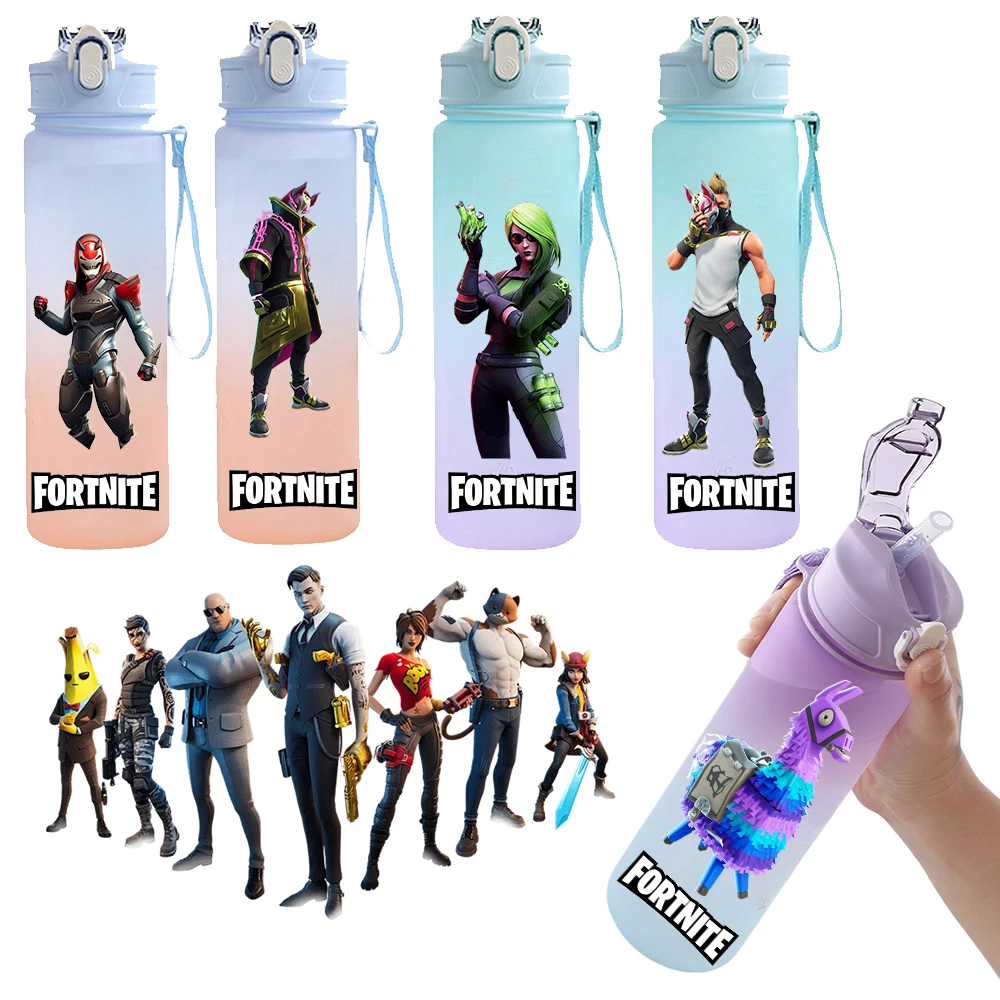 Fortnite Outdoor 750Ml Water Cup Plastic Pcleakproof Resistant Cartoon Large Capacity Camping Portable Travel Sport Drink Bottle