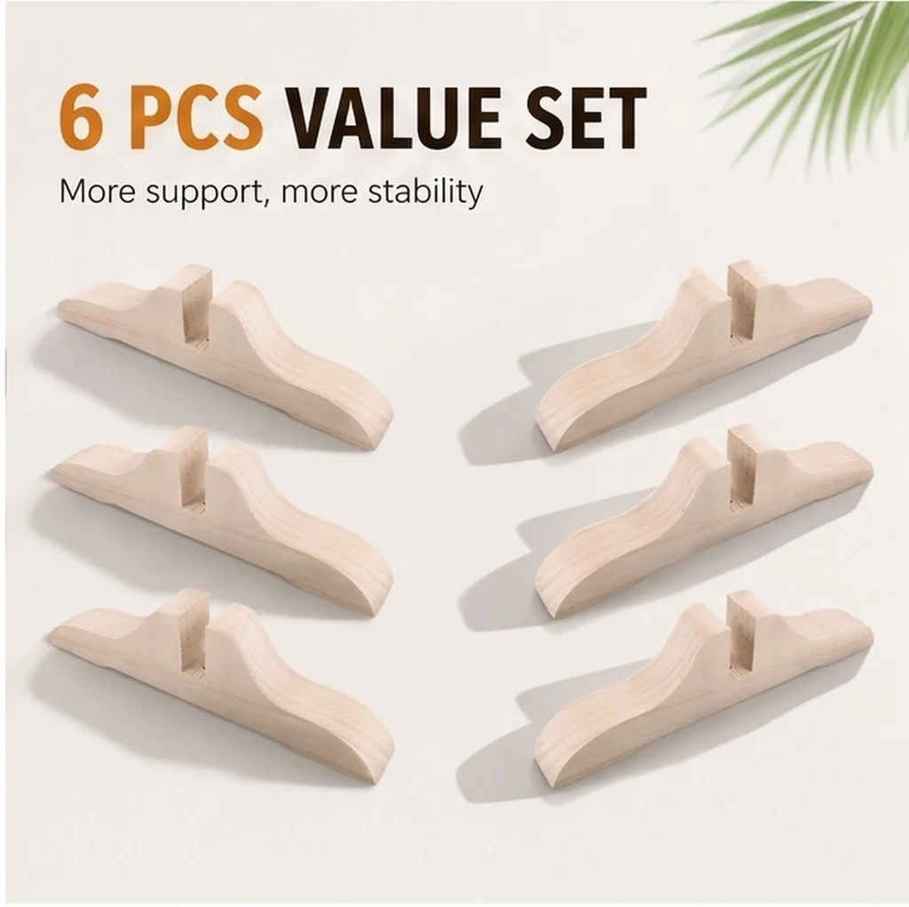6Pcs Wooden Screen Divider Stand for Folding Privacy Partition Room Divider Base Multifunctional Stable Floor Protector Home