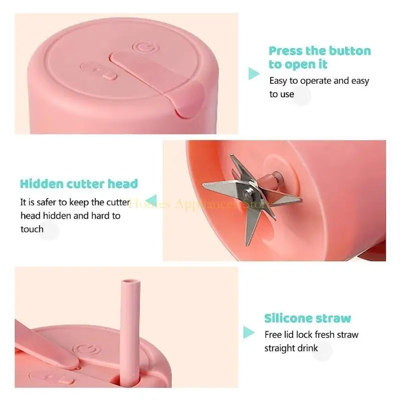 D0AB Juicer Fruit Mixer Oplaadbare Kleine saps met handvat waterdicht