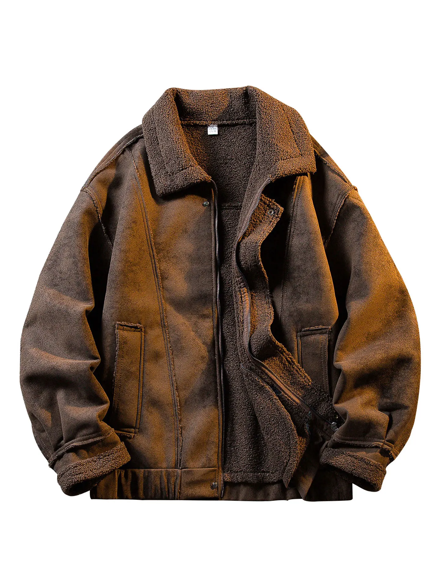 

Мужская зимняя мотоциклетная куртка MUSONMU из замши с воротником из овчины, модная брендовая куртка с отложным воротником, теплая