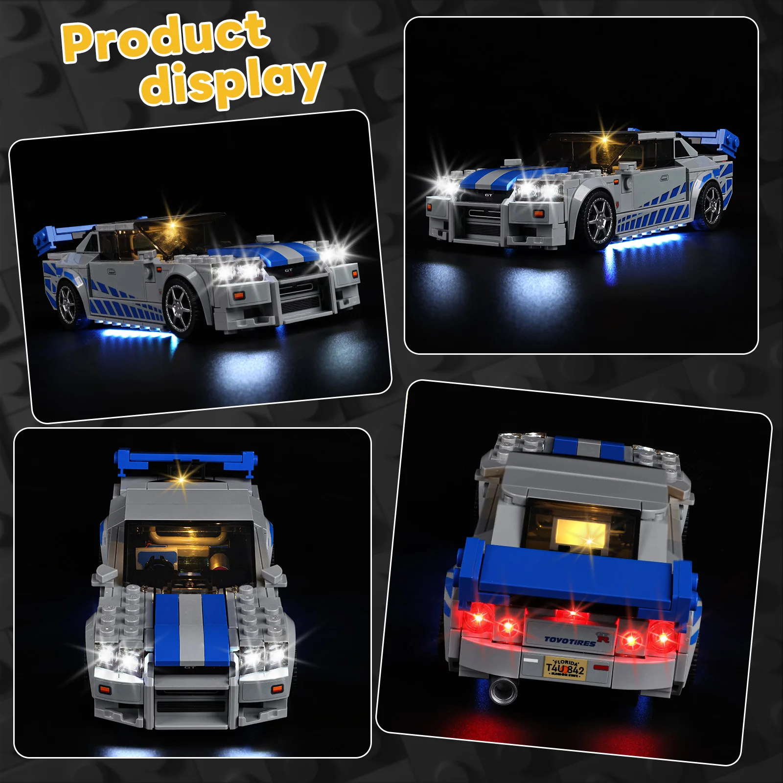 Kyglaring LED Light Kit Suitable for 2 Fast 2 Furious Nissan Skyline GT-R 76917 Building Blocks Decorative Lamp No Lego Building view 4