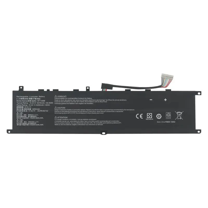 BTY-M6M Laptop Battery for MSI GS66 Stealth 10SF 10SGS 10SE 10UG 10SFS GE66 Raider 10SFS GE76 Raider 10SGS 10UH 15.2V 99.99Wh