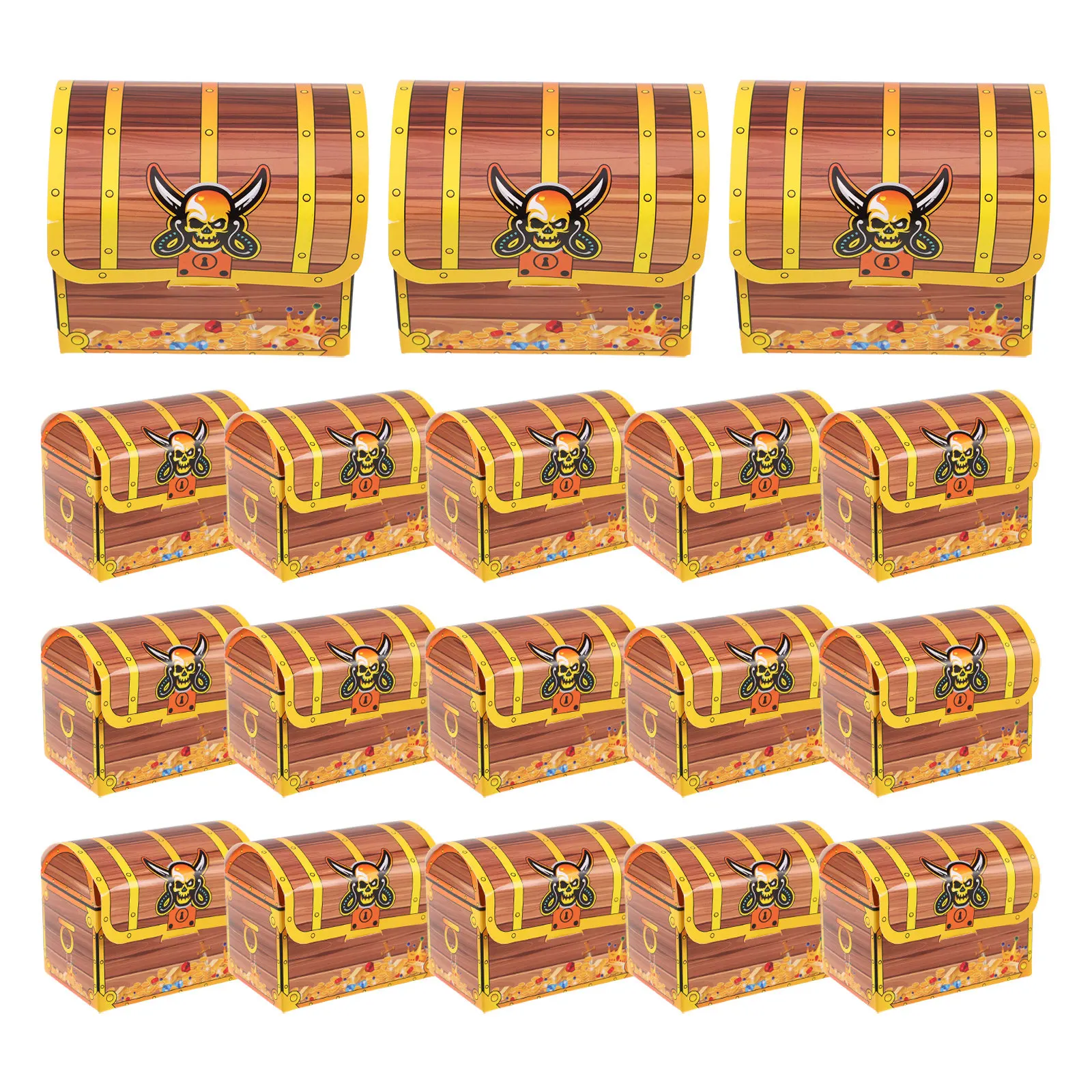 20 Pcs Pirate Candy Boxes Treasure Treat Chest Decoration Party Favor Goodie Box Halloween Candy Box Performance Party Supplies