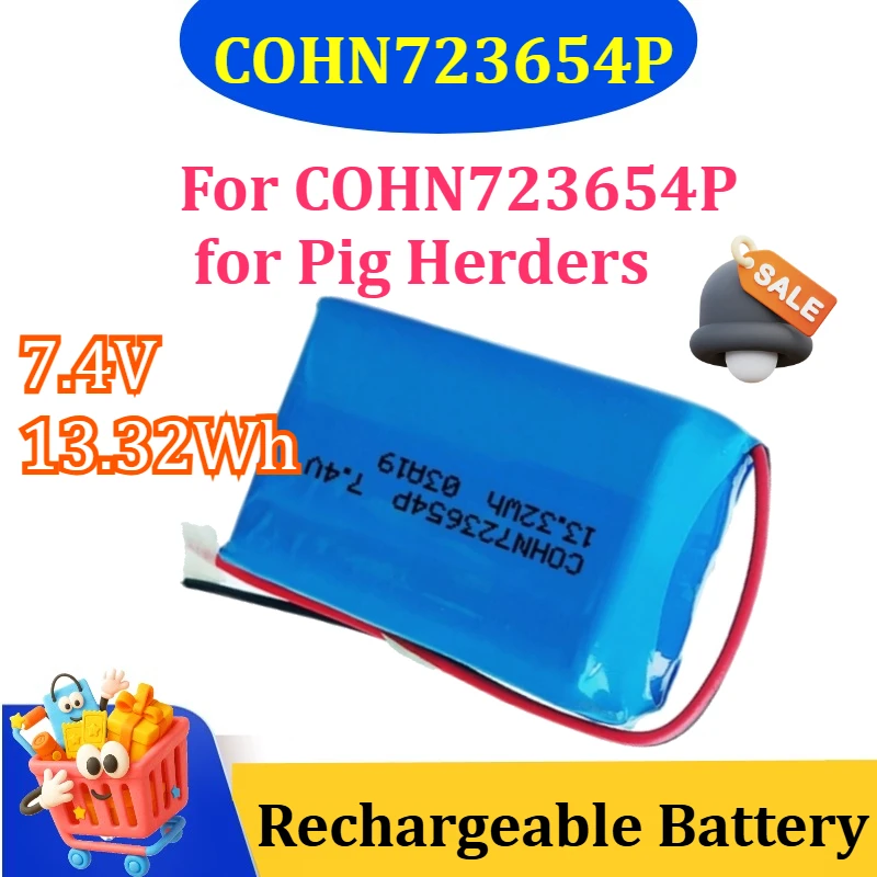 

New High Quality Battery for COHN723654P 7.4V 13.32WH for Pig Herders Rechargeable Battery TY18650-2P