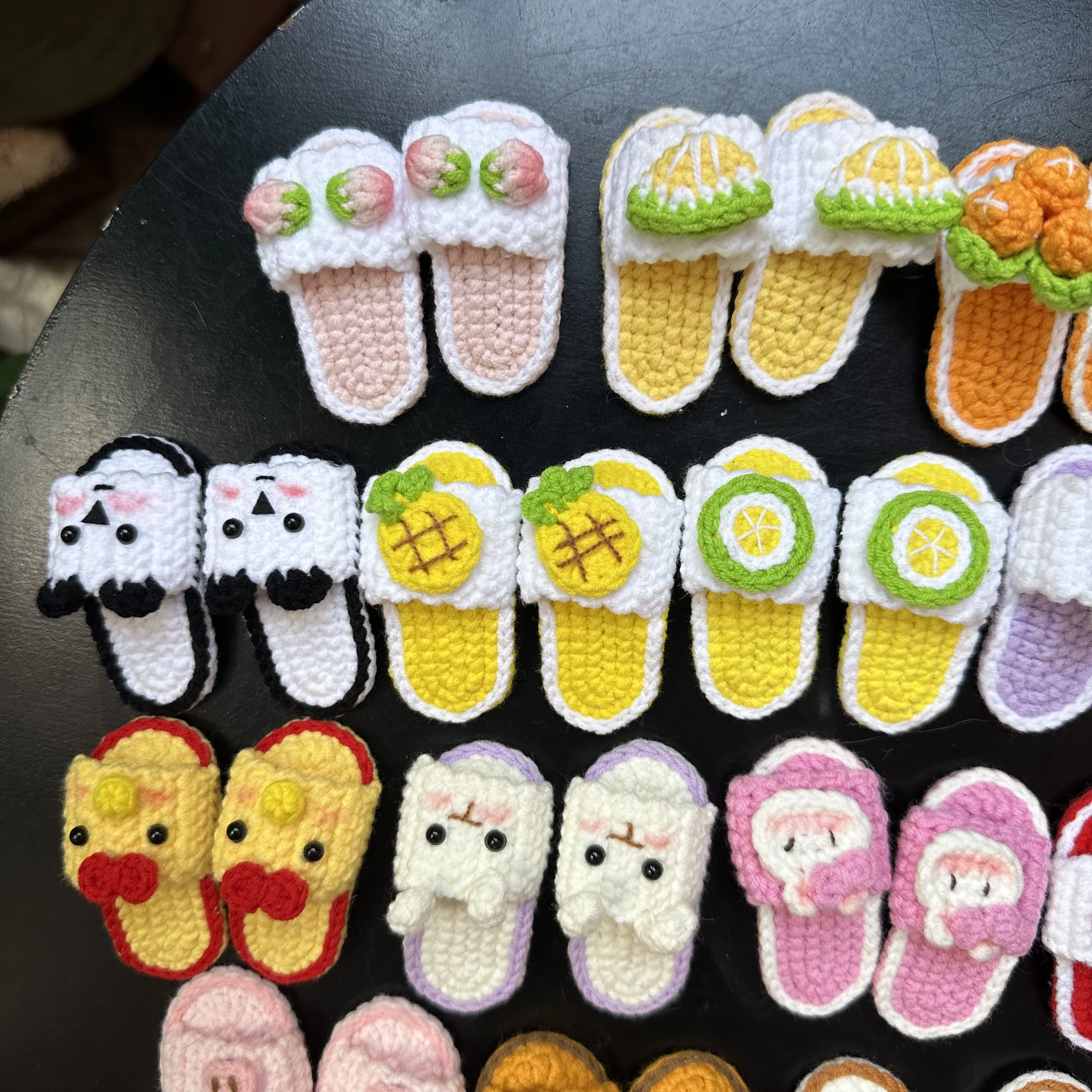 Handmade crochet Cartoon slippers wool knitting hairpin clip bb cartoon animal bangs clip hair accessories hand woven hairpin