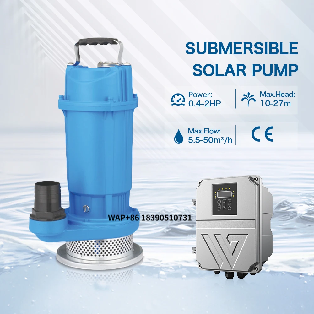 LOCAL STOCK Solar Submersible Pump High Pressure High Head Agriculture 0.4-2 Solar Submersible Clean Water Pump