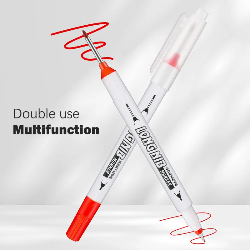 Construction Marker Pen 20Mm Line Marker tag Markers Pen Double Nib Long Head Marker Deep Hole Metal Bathroom Carpentry Ceramic