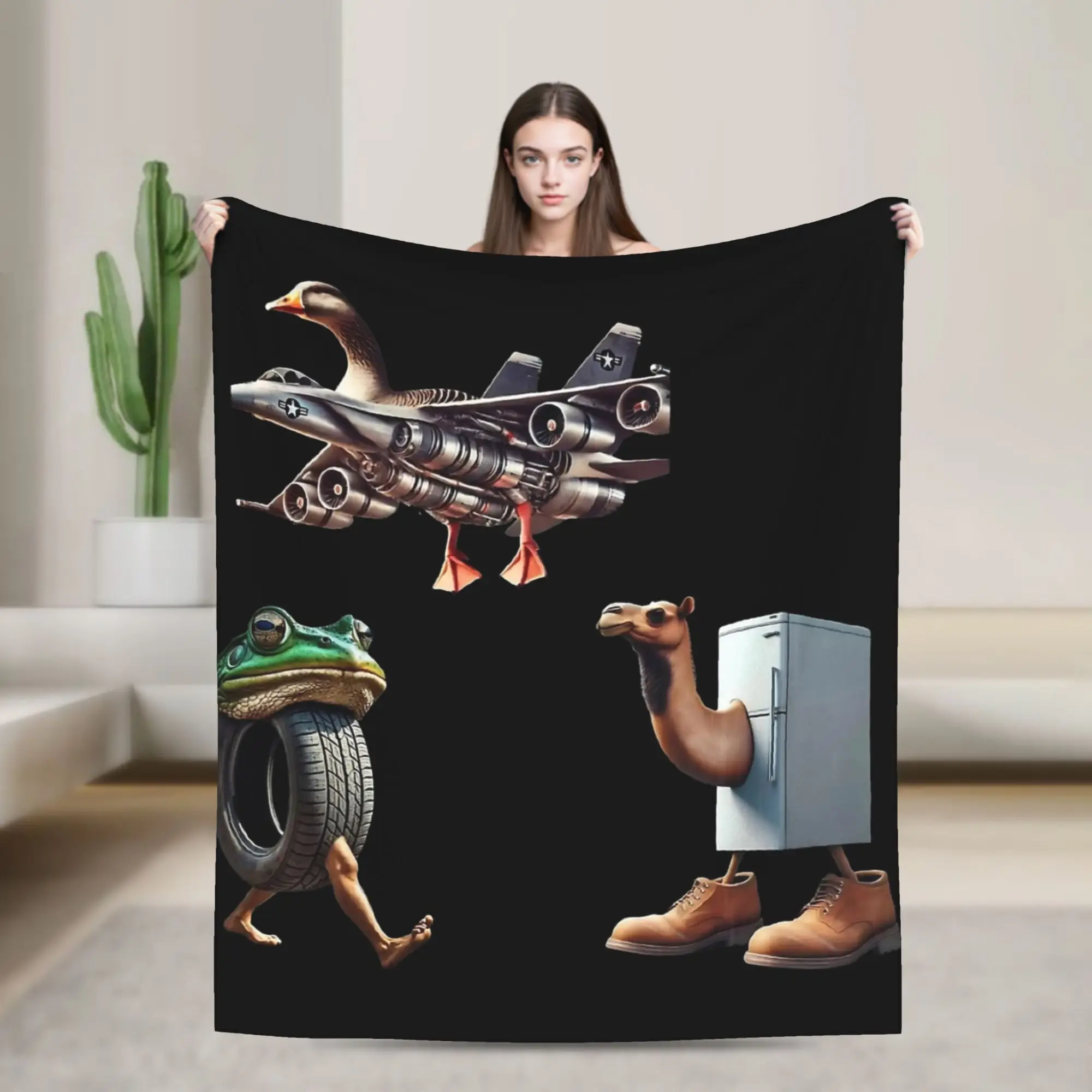 

Italian Brainrot Pack 3 Fleece Blanket Italian Brainrot Novelty Throw Blankets for Home Hotel Sofa 125*100cm Bedspread