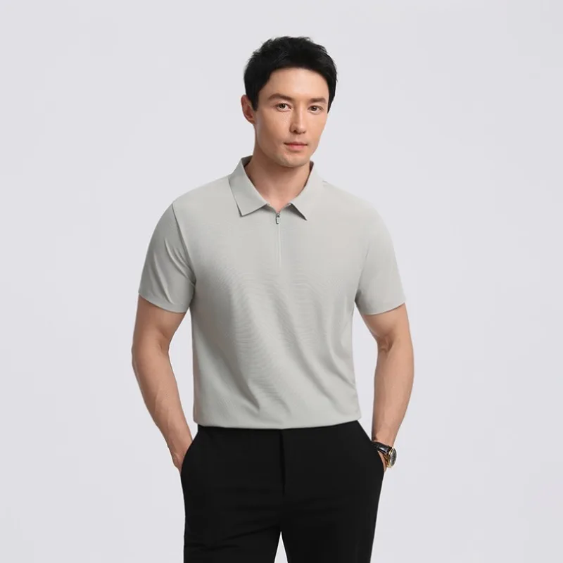 Couple Outdoor Comprehensive Training Sweat absorbing Quick drying Ice Silk Polo Shirt Summer Fashion Trend Short Sleeve Top