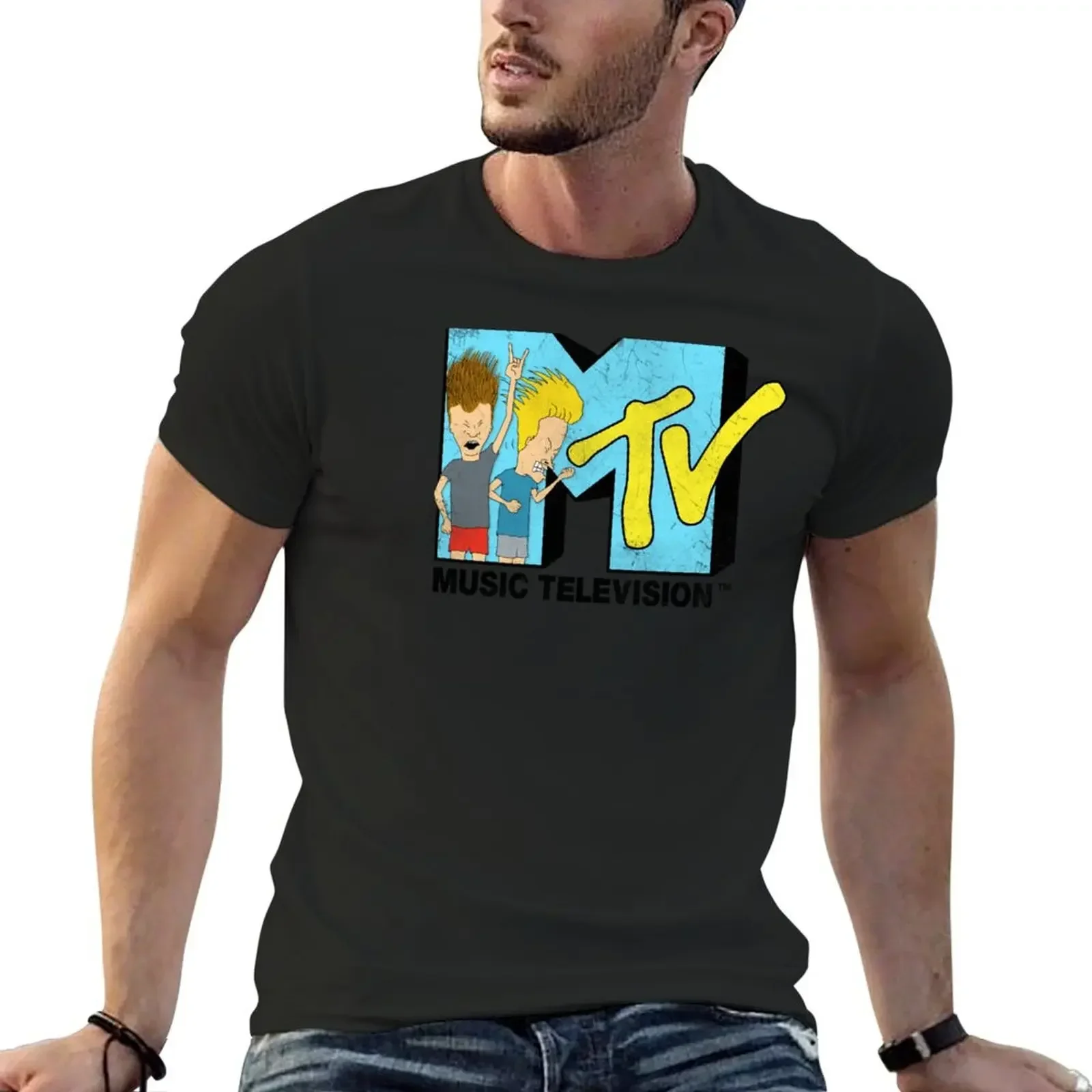 

MTV Beavis and Butthead Classic Logo Fill T-Shirt boys whites boys animal print plain t shirts men