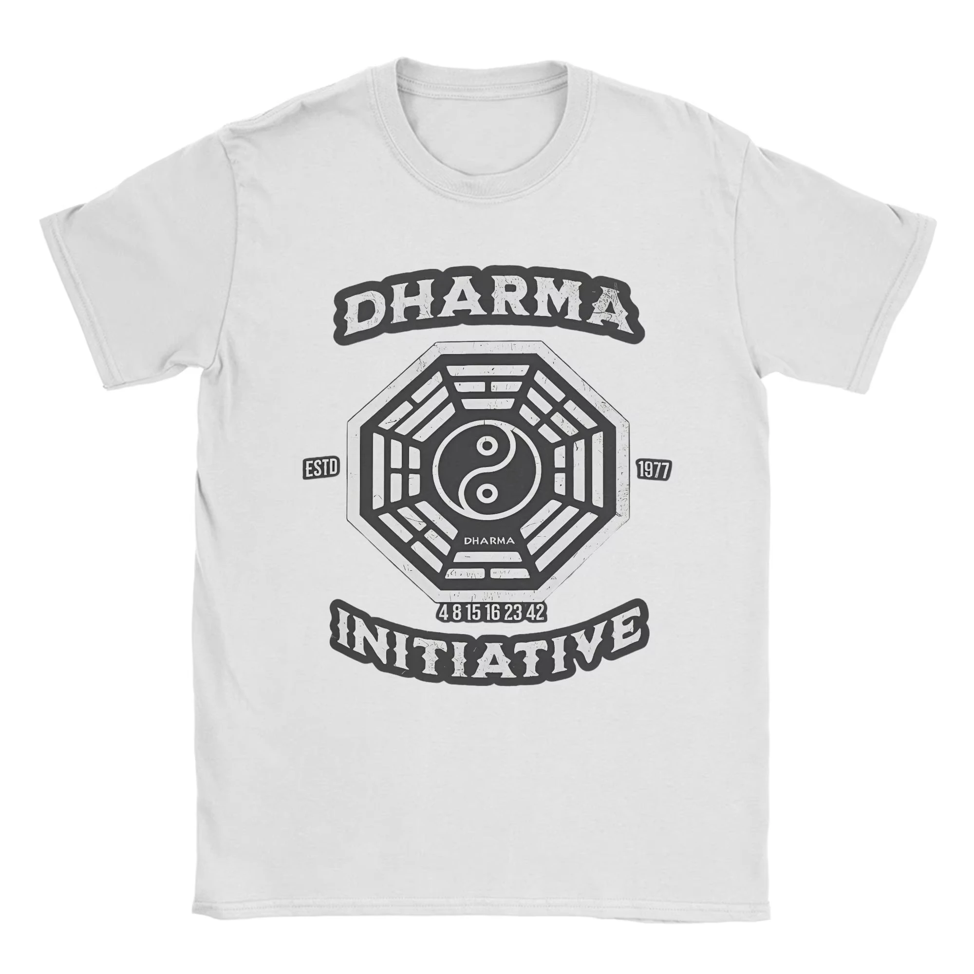 2026 Dharma Initiative Logo Lost TV Show Cotton T-Shirt for Men Summer Street Style T-Shirts Tees Bi