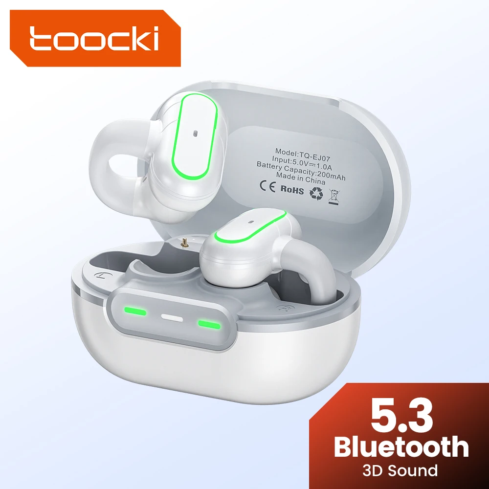 Toocki Bluetooth 5.3 Earphones TWS Clip-on True Wireless Hea