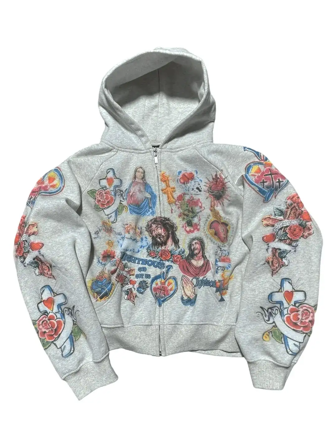 Jesus Hoodie Sweatshirt Y2K Buchstaben gedruckt Retro Gothic Rock Hoodie Harajuku lose vielseitige Sweatshirt