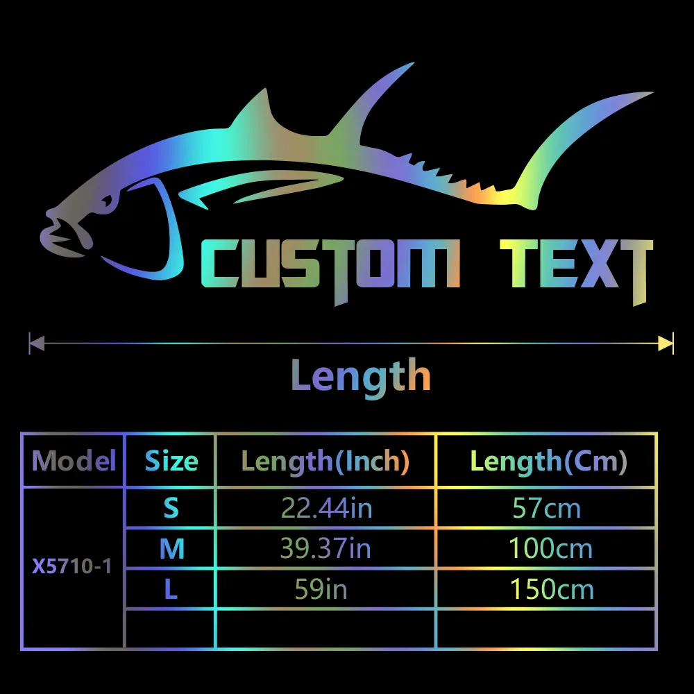 1PC Cute Sea Bass Removable Customized Name Sticker For Car Body Boat Ship Decor Vinyl Decal Vehicle Custom Stickers