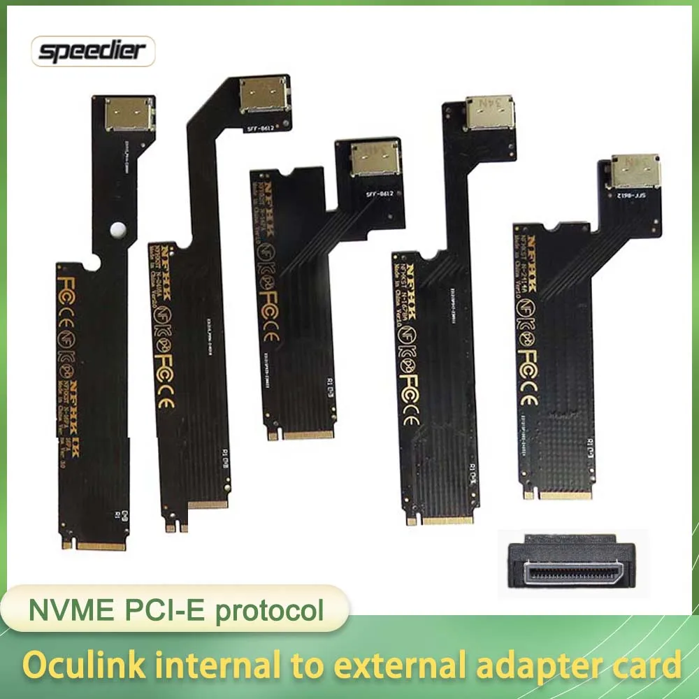 NVME PCIe Support AMD ThinkBook 16+14+ M.2 To Oculink SFF-8612 External Graphics Card Adapter,CSPS CRPS Power Graphics Card Dock