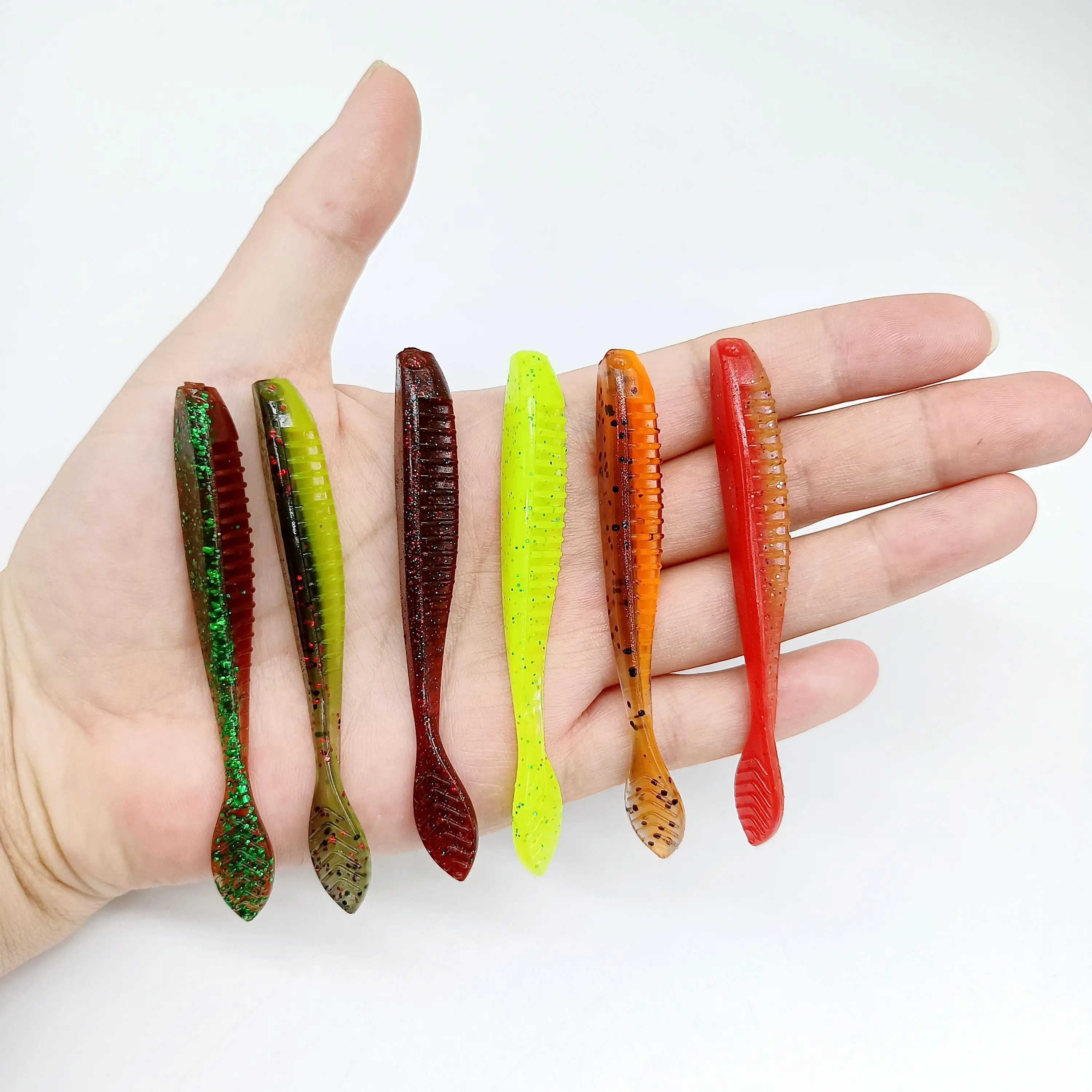 DUODUOYU 6PCS TPE Schwimmenden Angeln Weicher Köder 2,3g/85mm Wobbler Swimbait Silikon Köder Bass Barsch locken Künstliche Köder Tackle – Detail 12