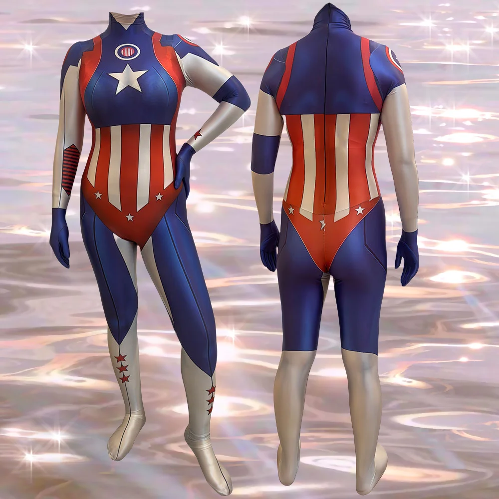 

Adults Halloween Female Captain Woman Cosplay Costumes Superhero Zentai Bodysuit Party Jumpsuits