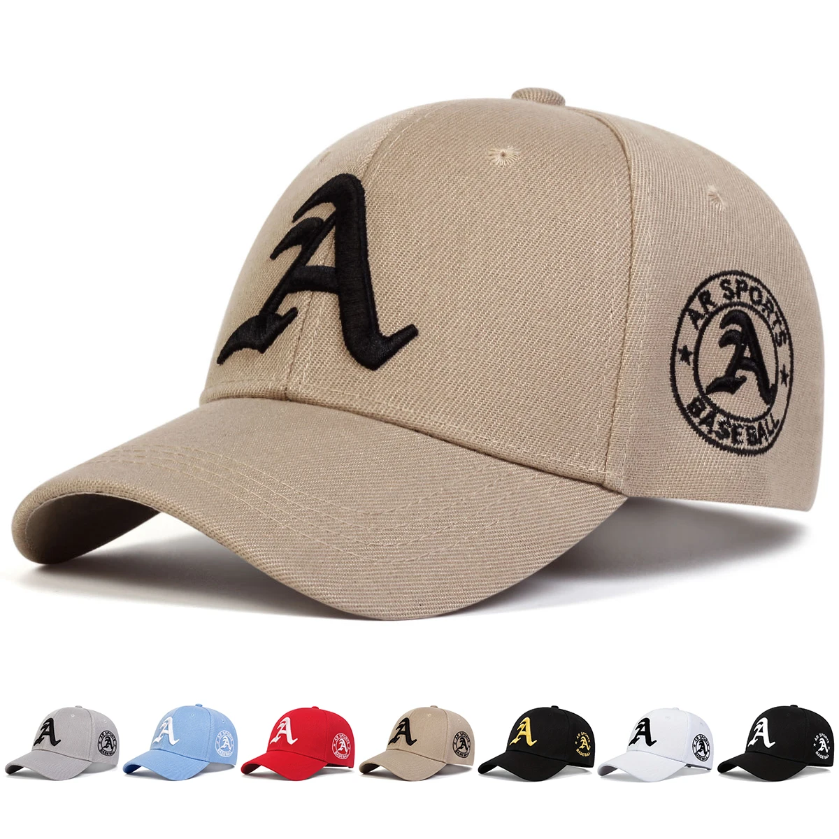 Unisex Gothic Letter A Embroidery Baseball Caps Spring And Autumn Outdoor Adjustable Casual Hats Sunscreen Hat
