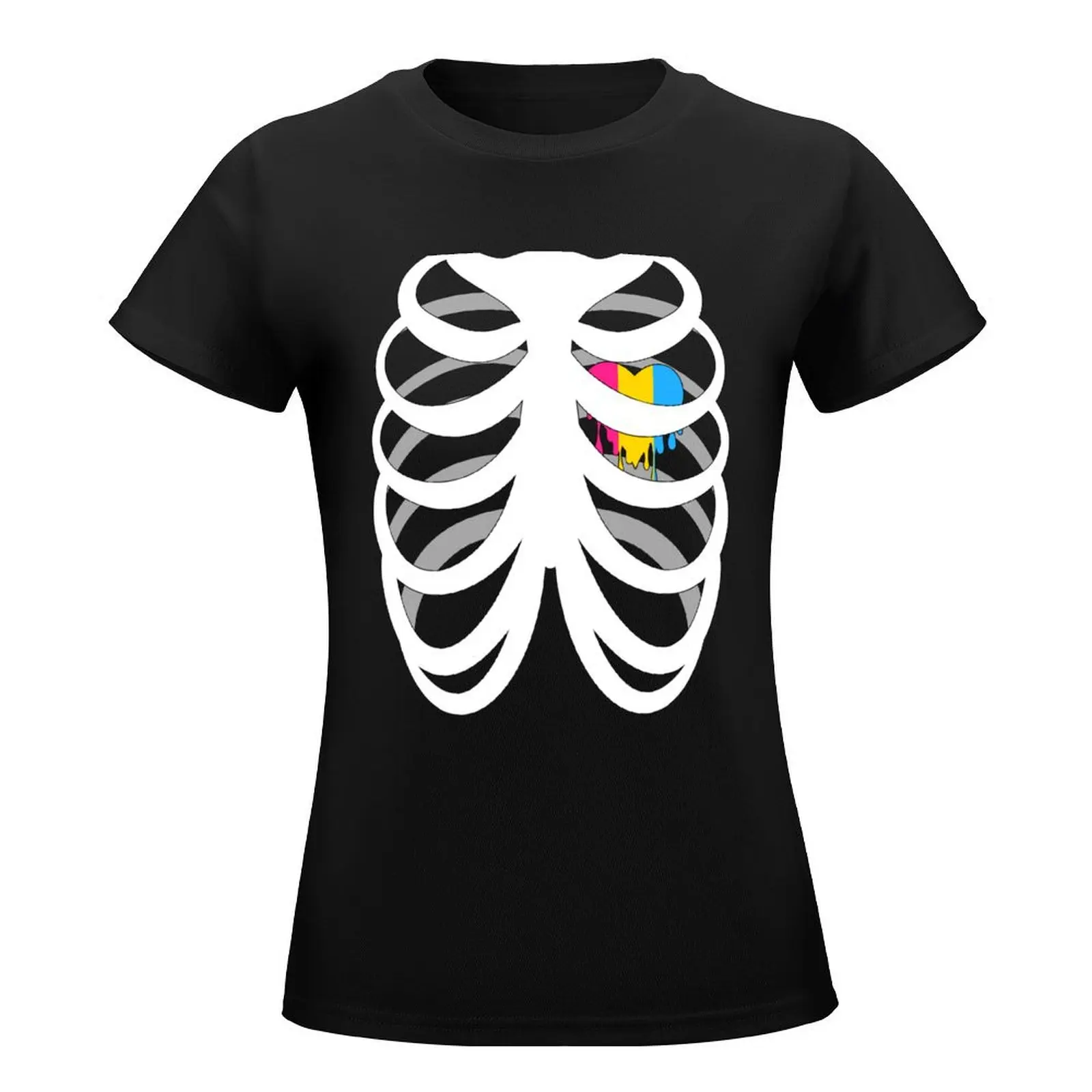 Skelehearts: Pansexual T-Shirt summer top Female clothing tops Women