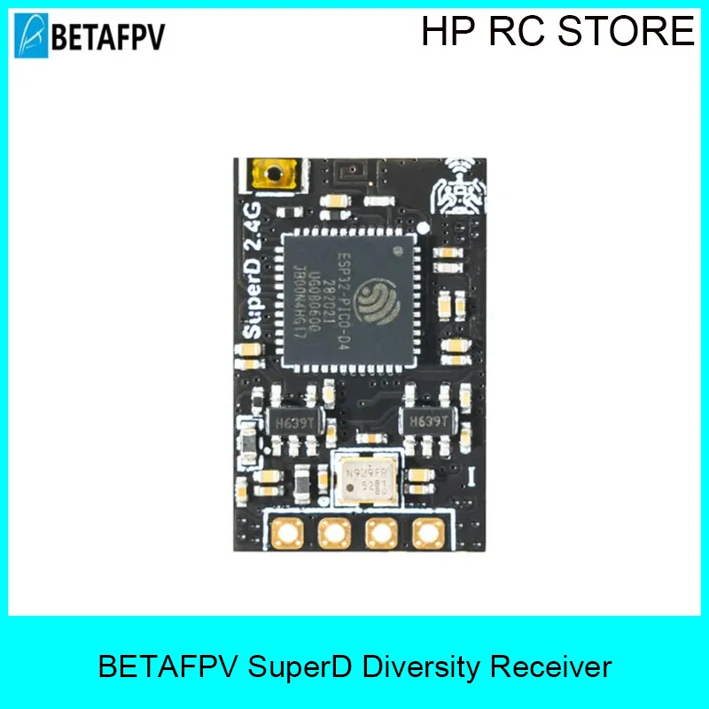BETAFPV SuperD ELRS Diversity RX 2.4G/915MHz Dual Antenna TCXO 100mW Long Range for FPV Drone Fixed Wing