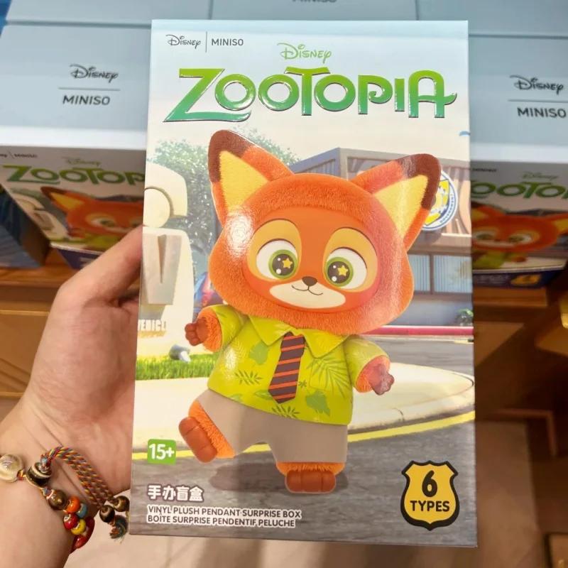 

Новый оригинальный виниловый плюшевый кулон серии Disney Zootopia, слепая коробка, аниме-фигурка, коллекция Джуди Ника, декор, подарки на день рождения для детей